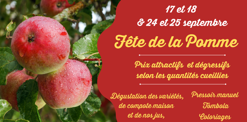 Fête de la Pomme : Ce week-end ! La Fête de la Pomme : Ce week-end et le week-end prochain !
